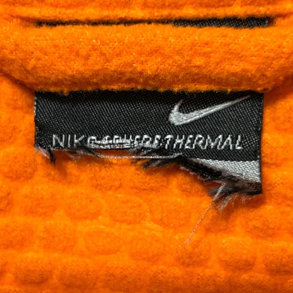Nike Sphere Thermal Orange Quarter Zip Waffle Knit Pullover Running Jacket Small